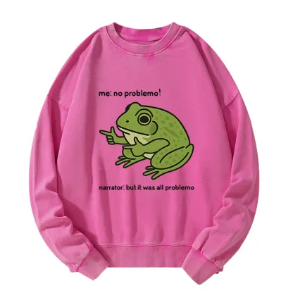Tokyo-Tiger Stupid Frog Meme Washed Sweatshirt