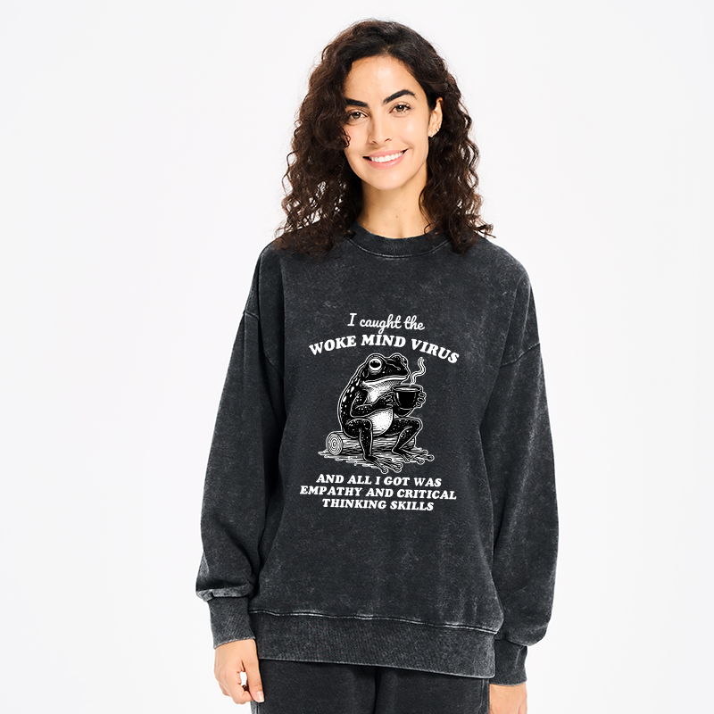 Tokyo-Tiger Awakened Thinking Virus Frog Washed Sweatshirt