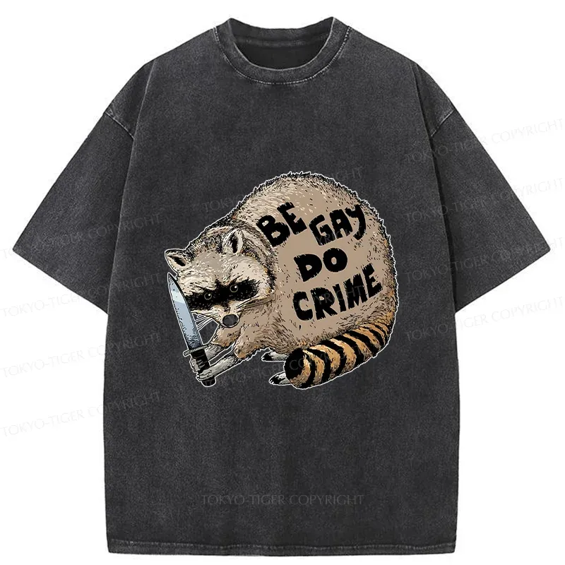 Tokyo-Tiger Criminal Raccoon Washed T-Shirt