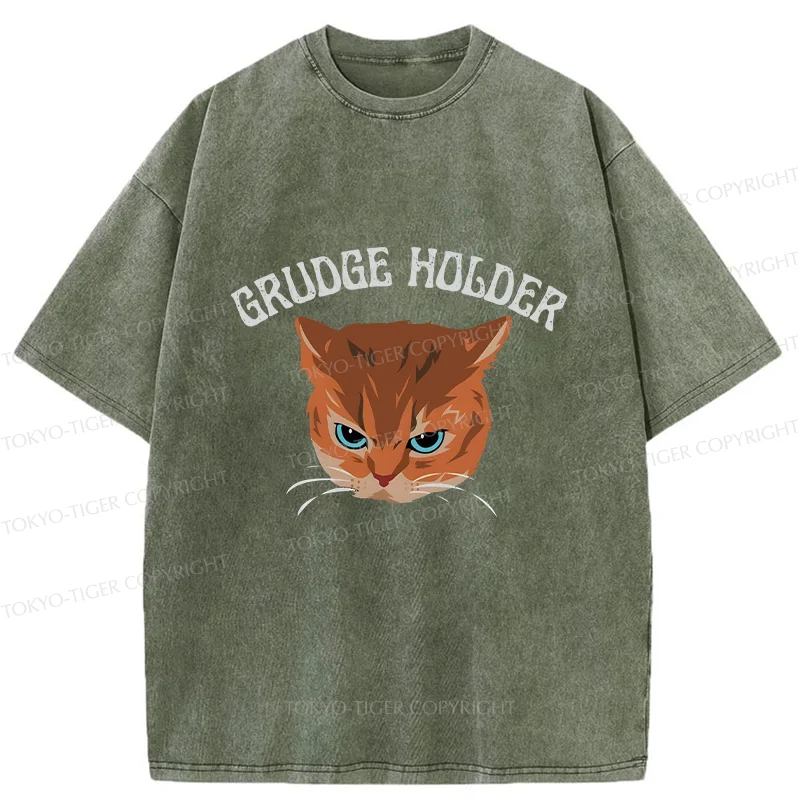 Tokyo-Tiger Resentful Cat Washed T-Shirt