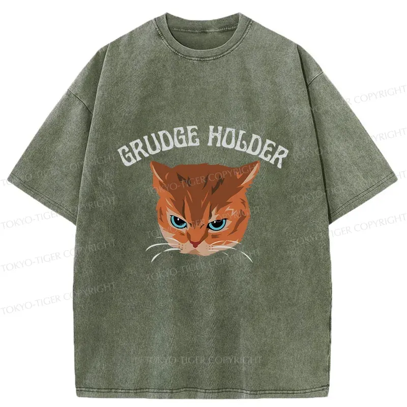 Tokyo-Tiger Resentful Cat Washed T-Shirt Sale