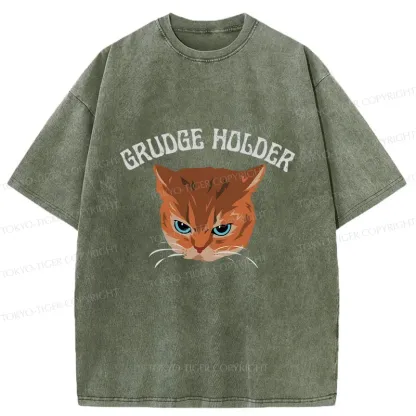 Tokyo-Tiger Resentful Cat Washed T-Shirt