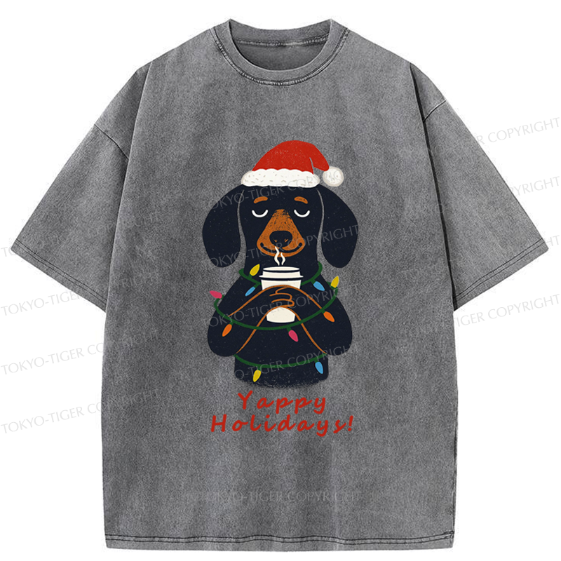 Tokyo-Tiger Yappy Holidays Washed T-Shirt
