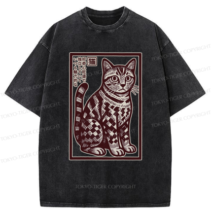 Tokyo-Tiger The Stamp Cat Washed T-Shirt