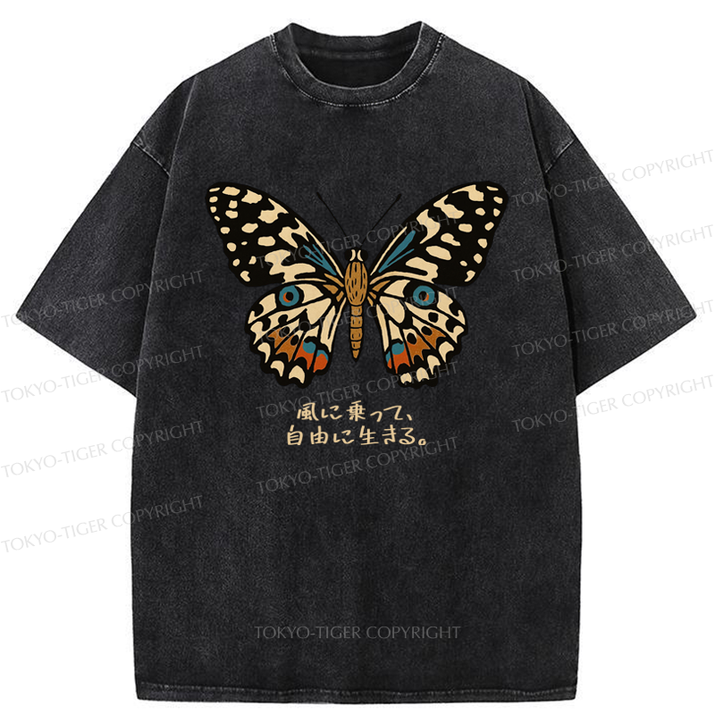 Tokyo-Tiger The Vintage Butterfly Washed T-Shirt