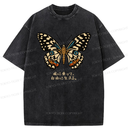 Tokyo-Tiger The Vintage Butterfly Washed T-Shirt