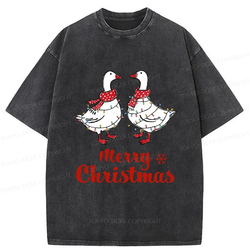 Tokyo-Tiger Christmas Goose Washed T-Shirt