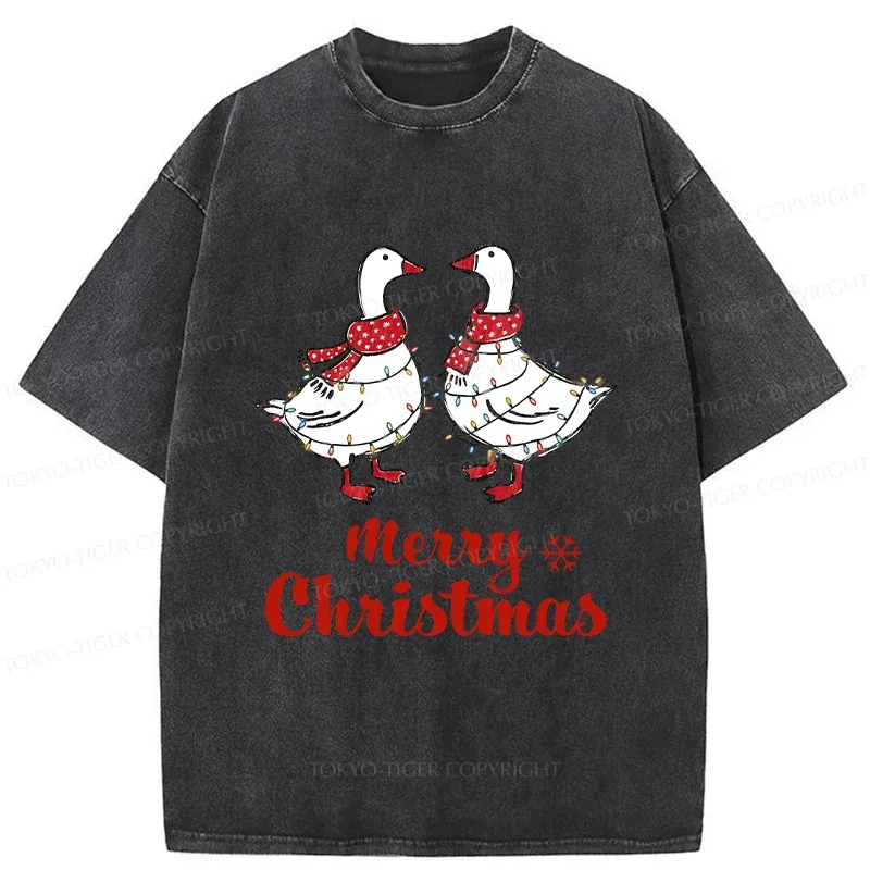 Tokyo-Tiger Christmas Goose Washed T-Shirt
