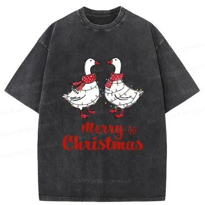 Tokyo-Tiger Christmas Goose Washed T-Shirt