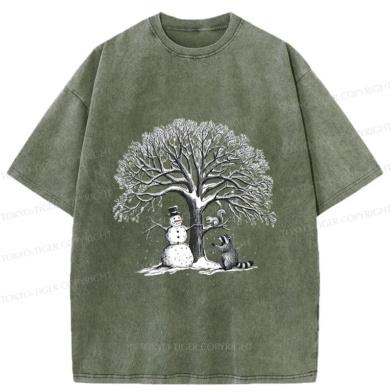 Tokyo-Tiger Animal World In Winter Washed T-Shirt