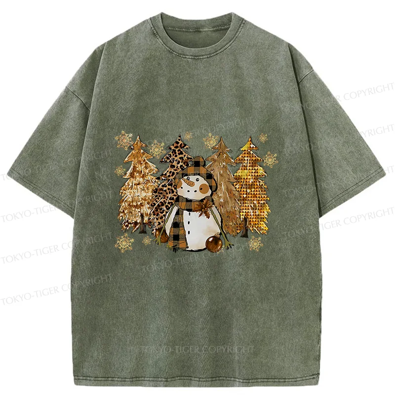 Tokyo-Tiger Autumn Snowman Washed T-Shirt