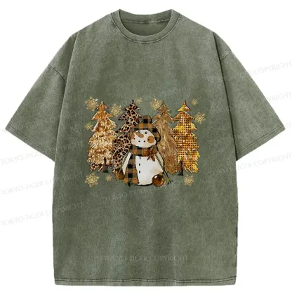 Tokyo-Tiger Autumn Snowman Washed T-Shirt
