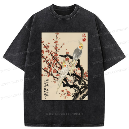 Tokyo-Tiger Whispers of Silent Blossoms Washed T-Shirt