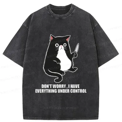 Tokyo-Tiger Cat Said Don't Worry Washed T-Shirt