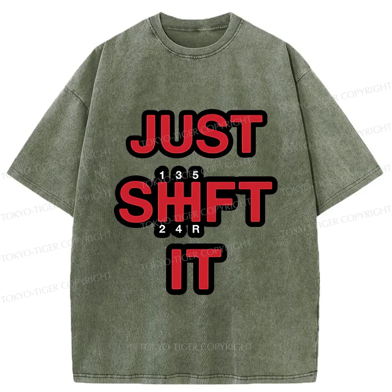 Tokyo-Tiger Funny Car Gear Washed T-Shirt