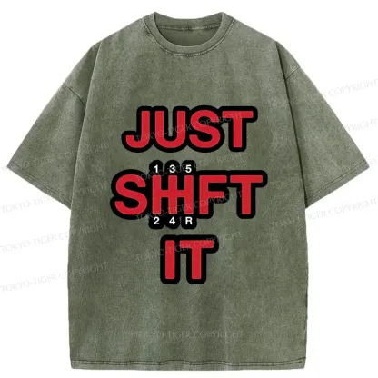 Tokyo-Tiger Funny Car Gear Washed T-Shirt