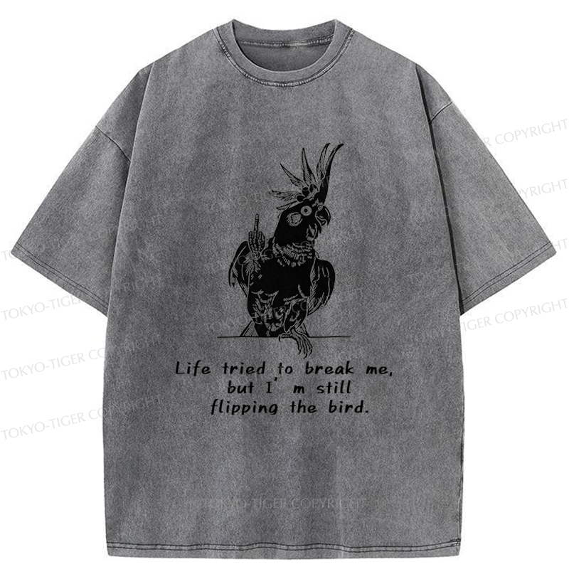 Tokyo-Tiger Attitude Towards Life Washed T-Shirt