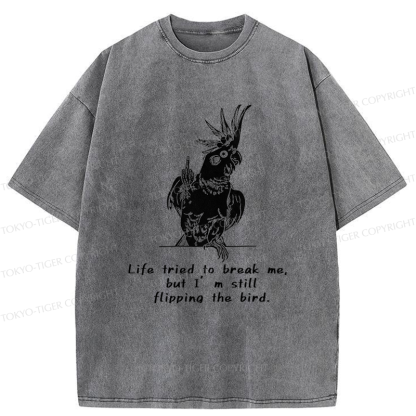 Tokyo-Tiger Attitude Towards Life Washed T-Shirt