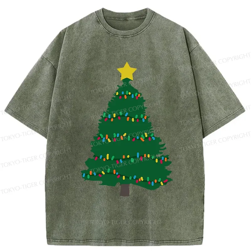 Tokyo-Tiger Christmas Tree Washed T-Shirt