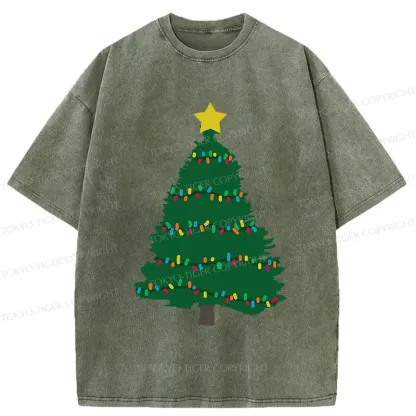 Tokyo-Tiger Christmas Tree Washed T-Shirt