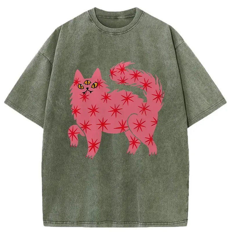 Tokyo-Tiger Cute And Mysterious Cat Washed T-Shirt