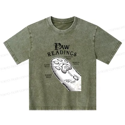 Tokyo-Tiger Funny Cat Paws Kids Washed T-Shirt