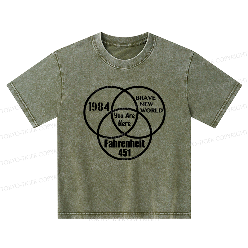 Tokyo-Tiger Multidimensional Thinking And Rebellion Kids Washed T-Shirt