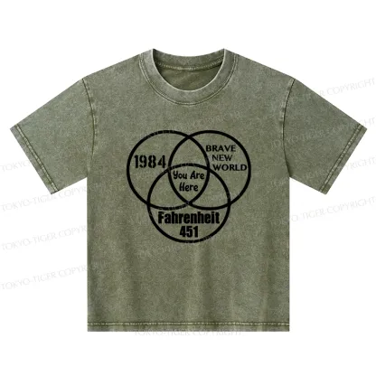 Tokyo-Tiger Multidimensional Thinking And Rebellion Kids Washed T-Shirt