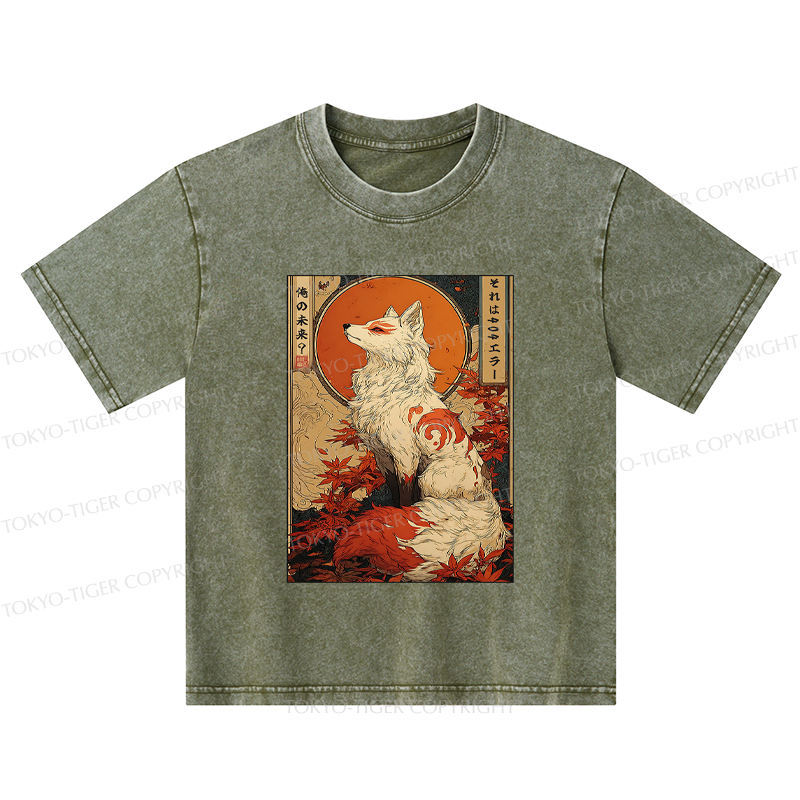Tokyo-Tiger The Fox of Fates: A Tale of Nine Tails Kids Washed T-Shirt