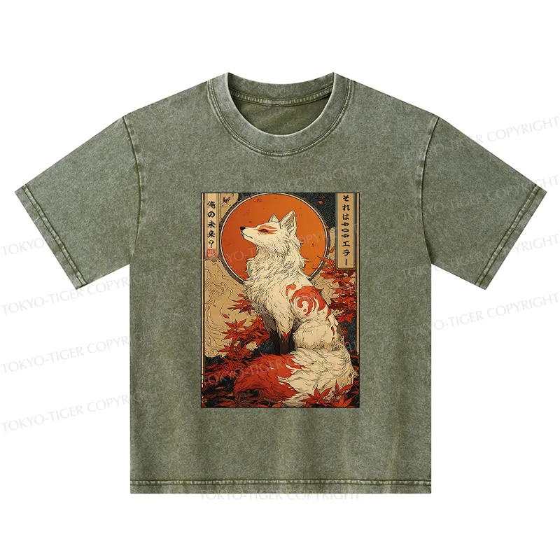 Tokyo-Tiger The Fox of Fates: A Tale of Nine Tails Kids Washed T-Shirt