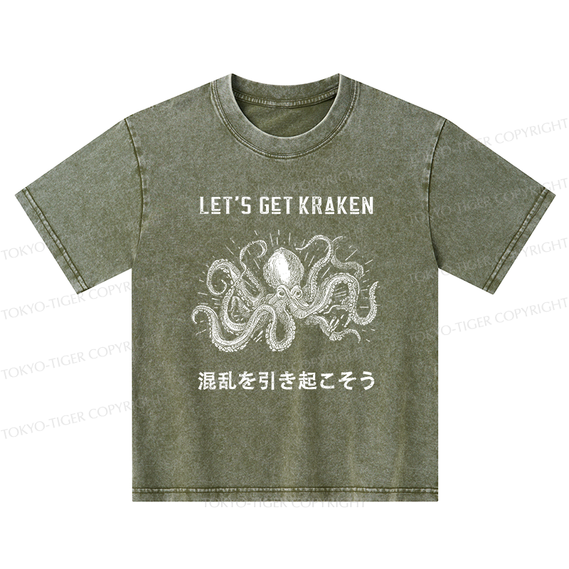 Tokyo-Tiger Funny Octopus：Let’s Get Kraken Washed T-Shirt