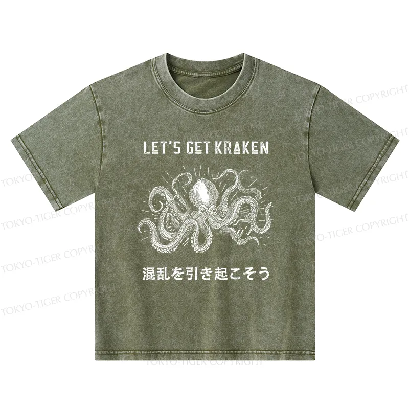 Tokyo-Tiger Funny Octopus：Let’s Get Kraken Washed T-Shirt