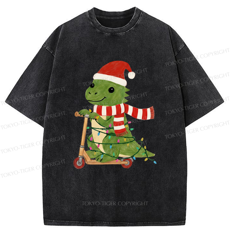 Tokyo-Tiger The Cool Christmas Dino Washed T-Shirt