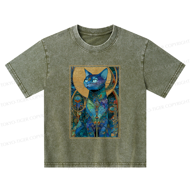 Tokyo-Tiger The Cat’s Plan To Rule Them All Kids Washed T-Shirt