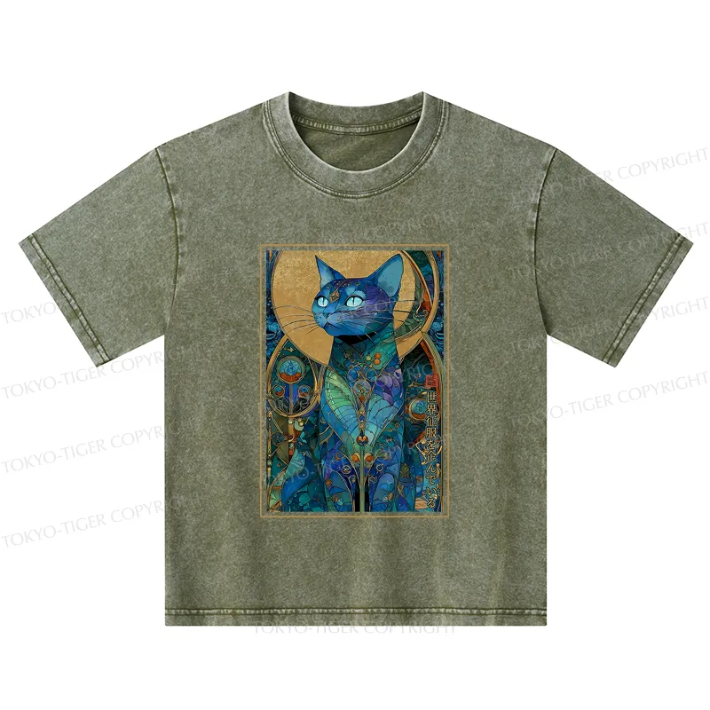 Tokyo-Tiger The Cat’s Plan To Rule Them All Kids Washed T-Shirt