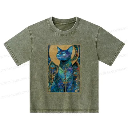 Tokyo-Tiger The Cat’s Plan To Rule Them All Kids Washed T-Shirt