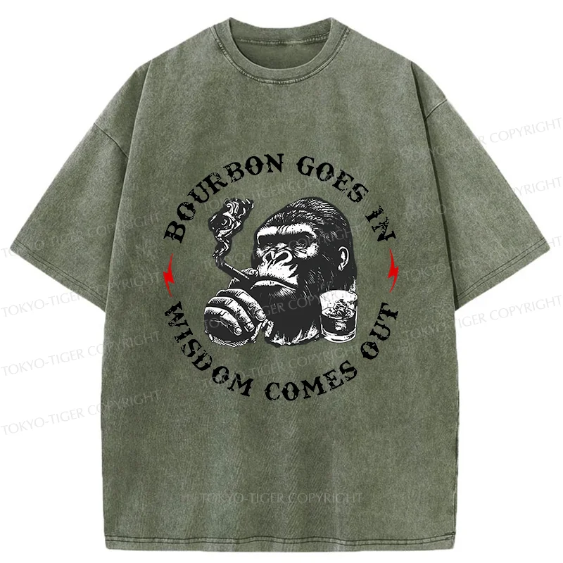 Tokyo-Tiger Whiskey Funny Meme Washed T-Shirt