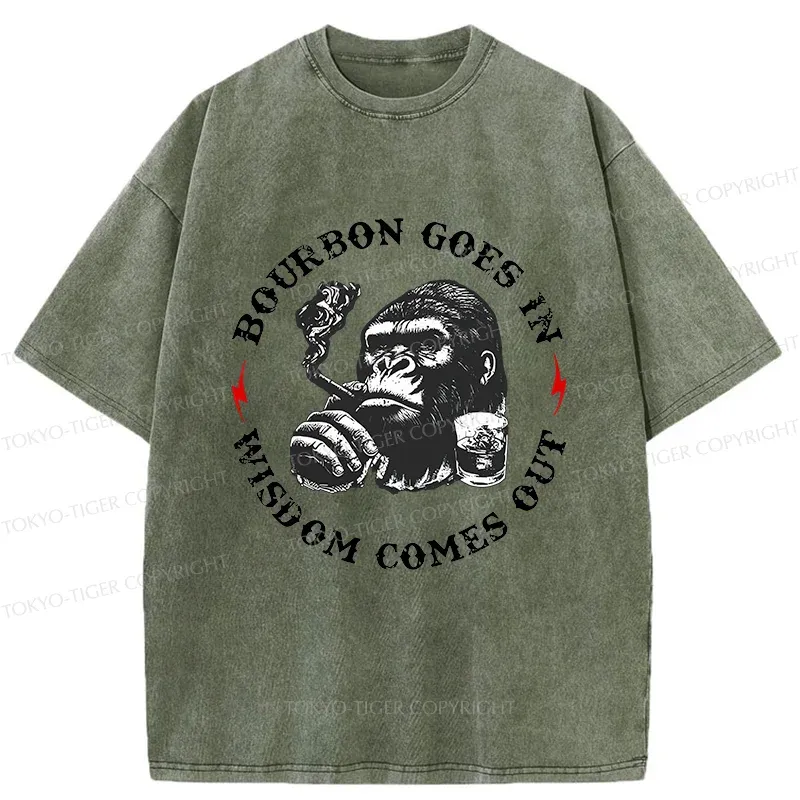 Tokyo-Tiger Whiskey Funny Meme Washed T-Shirt