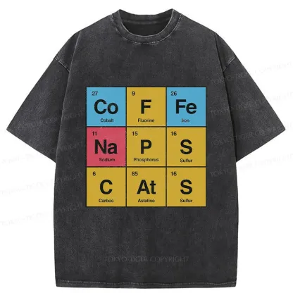 Tokyo-Tiger Table Of Daily Life Elements Washed T-Shirt