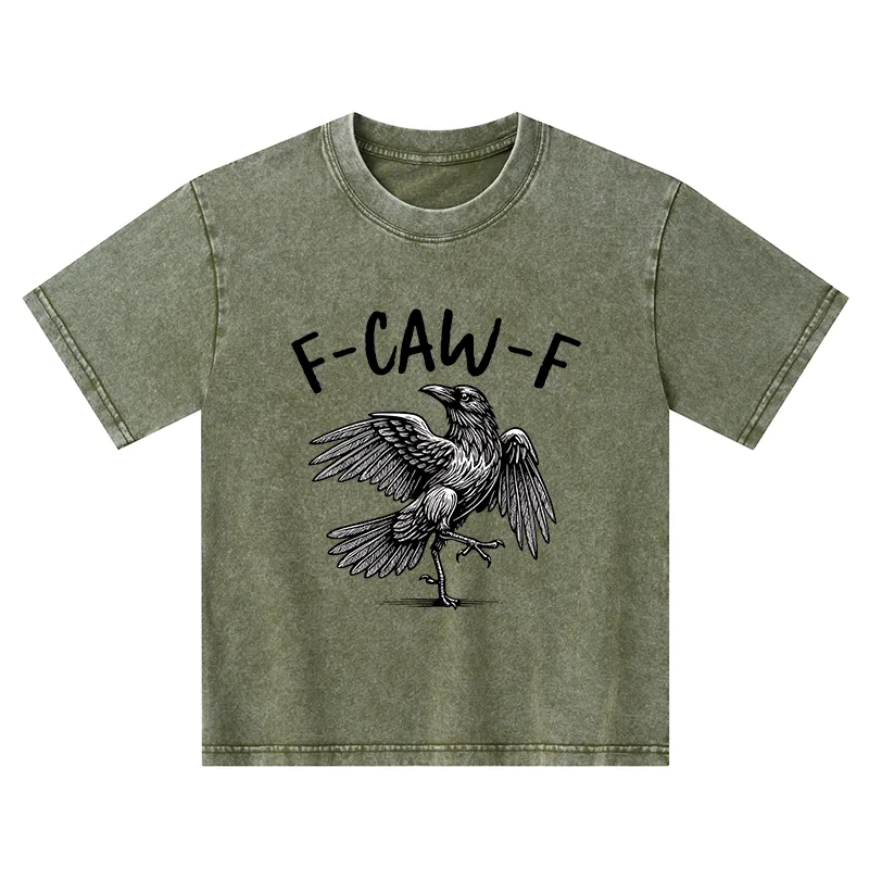 Tokyo-Tiger Crow's Cry Funny Kids Washed T-Shirt