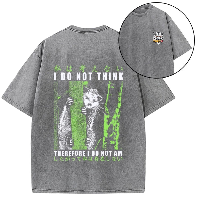 Tokyo-Tiger Stupid Possum Japan Front Back Washed T-Shirt Sale