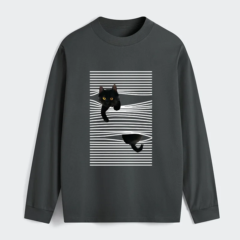 Tokyo-Tiger Cat Scratching Curtain Classic Long Sleeve T-Shirt