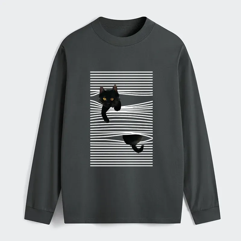 Tokyo-Tiger Cat Scratching Curtain Classic Long Sleeve T-Shirt