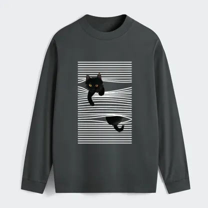 Tokyo-Tiger Cat Scratching Curtain Classic Long Sleeve T-Shirt