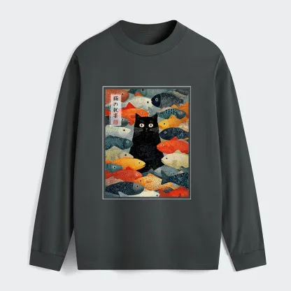 Tokyo-Tiger The Cat's Feast of Fish Classic Long Sleeve T-Shirt