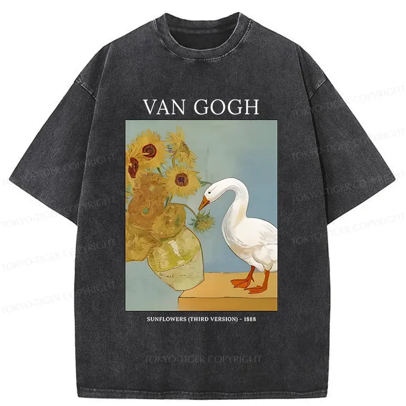 Tokyo-Tiger Van Gogh And Geese Washed T-Shirt