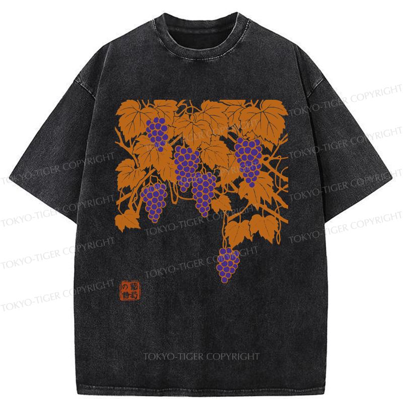 Tokyo-Tiger Flourishing Grapevines Washed T-Shirt