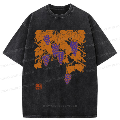 Tokyo-Tiger Flourishing Grapevines Washed T-Shirt
