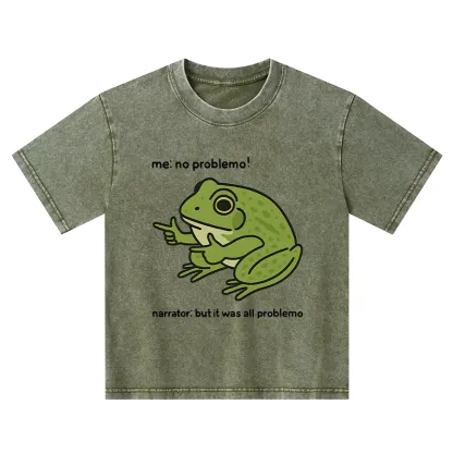 Tokyo-Tiger Stupid Frog Meme Kids Washed T-Shirt