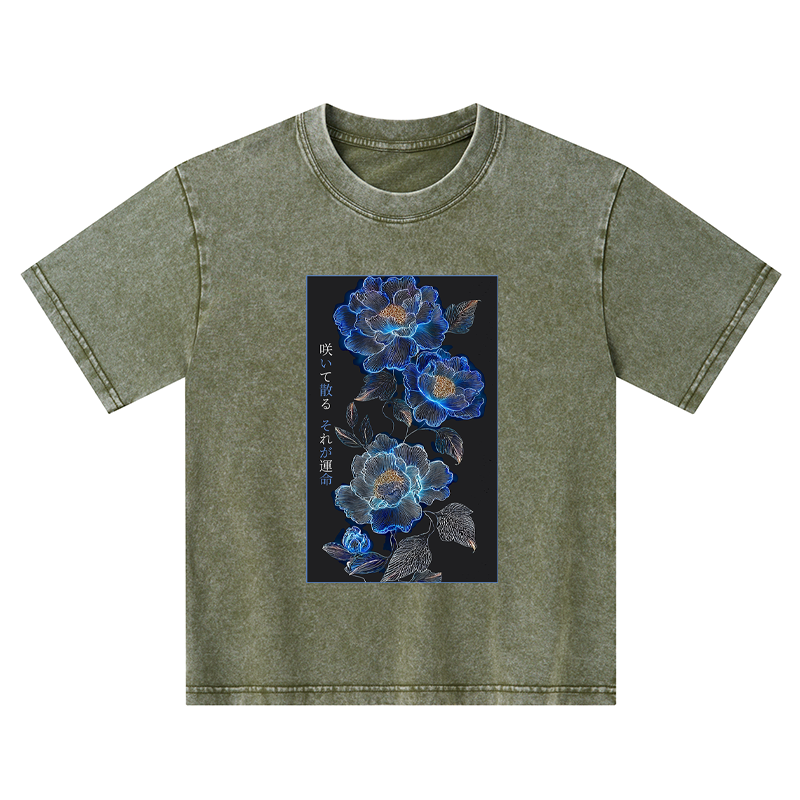 Tokyo-Tiger The Sea Of Flowers In The Darkness Kids Washed T-Shirt